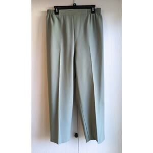 Monterey Canyon Women's Green Polyester Elastic Waist Straight Leg Pants Size 16